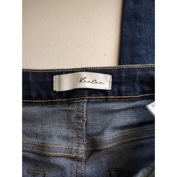 KanCan Womens Dark Wash High Rise Frayed Hem Skinny Jeans Stretch Denim - Picture 4 of 8